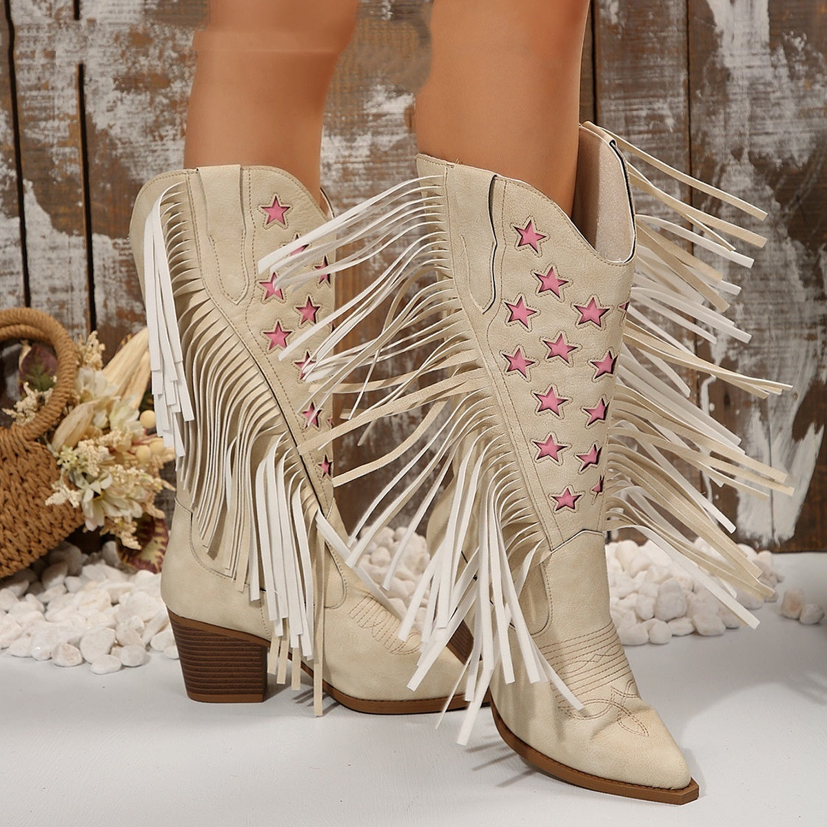Tassel Leather Boots