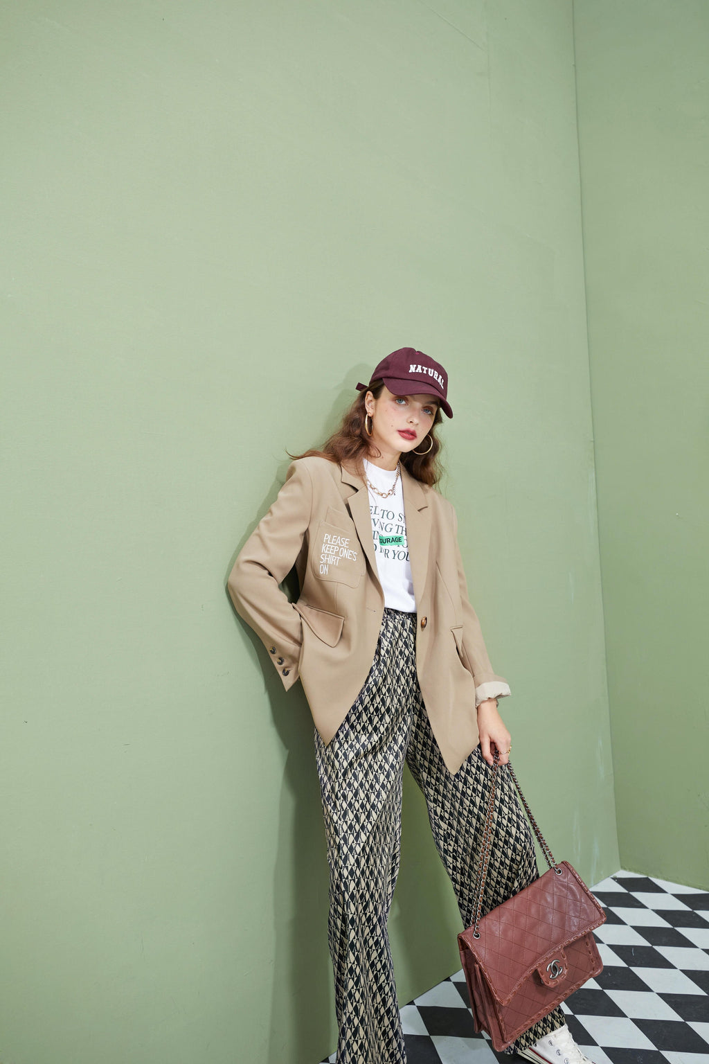 Graphic Print High Waist Casual Wide Leg Pants